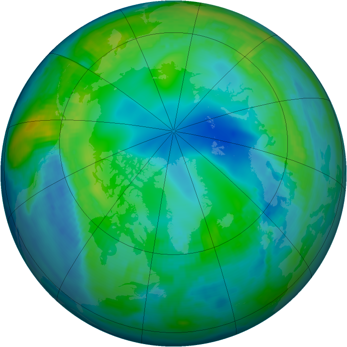 Arctic ozone map for 15 November 1999